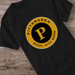 Steel City Burgh Yinzer Black Gold Vintage T-shirt