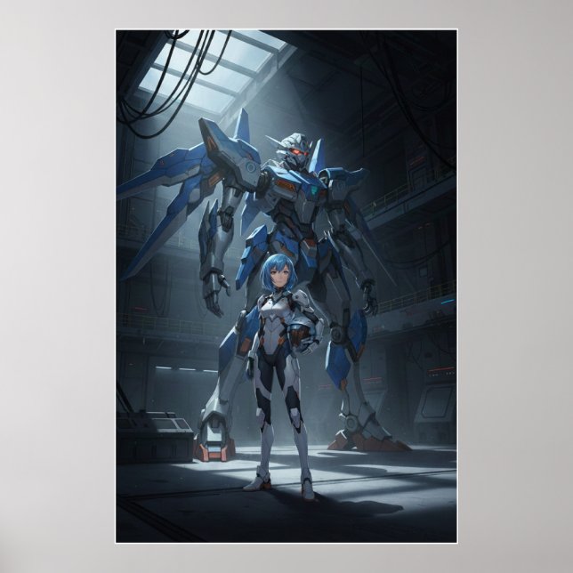Steel Guardian: Mecha & Pilot Art Poster (Devant)
