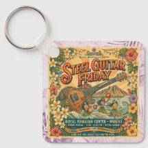 Steel Guitar FRIDAY Waikīkī Porte-clés Vintage