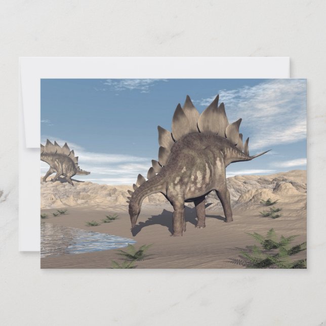 Stegosaurus près de l'eau - rendu 3D (Devant)