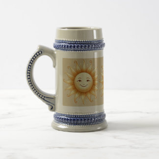 Stein en céramique solaire souriant - Mug cadeau j