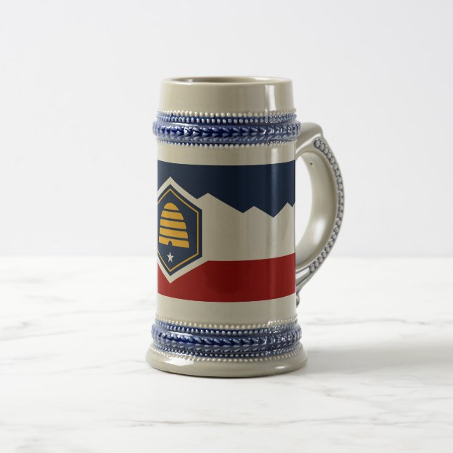 Stein Mug avec drapeau de l'Utah, États-Unis (Devant droit)