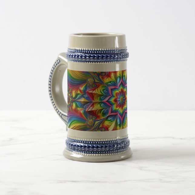 Stein Mug avec LGBTQ Couleurs Design (Devant gauche)