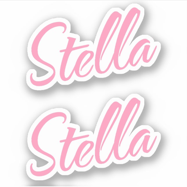 Stella Nom décoratif en rose x2 Sticker (Devant)