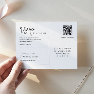 STELLA Wedding RSVP QR Code Postcard
