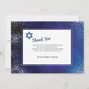 Stellar Night Bar Mitzvah Carte de remerciements