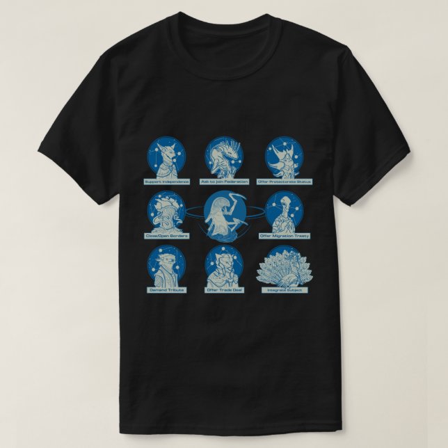 Stellaris Leviathan and other species.   T-Shirt (Design devant)