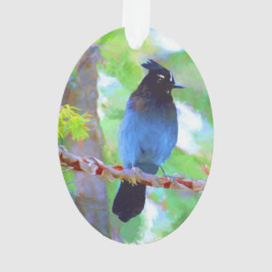 Steller's Jay Painting - Art original pour oiseaux