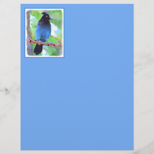 Steller's Jay Painting - Art original pour oiseaux (Devant)