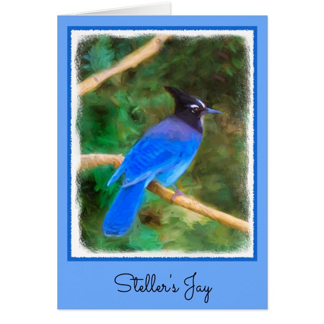 Steller's Jay Painting - Art original pour oiseaux (Devant)
