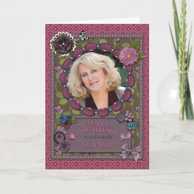 Step Maman, Carte photo pour un anniversaire (Devant)