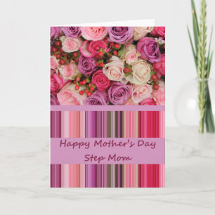 Step Mom Happy Mother's Day Carte rose