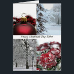 Step Sister Christmas Red Winter collage<br><div class="desc">Créé à partir d'une photo originale de Studio Porto Sabbia ! Cette carte de Noël de collage d'hiver rouge est disponible en différentes langues,  pour des relations spécifiques (familiales) et comme carte spécifique à l'Etat pour tous les Etats américains.</div>