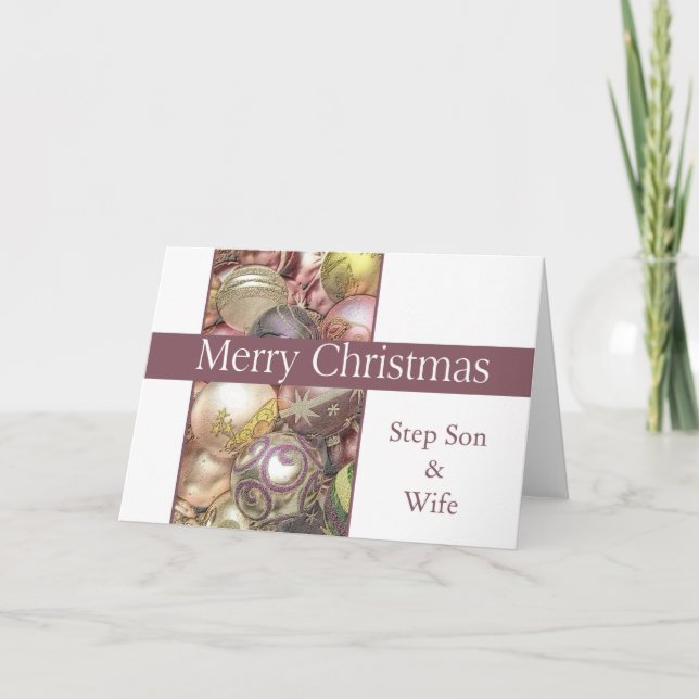 Step Son et la femme Joyeuse carte de Noël (Devant)