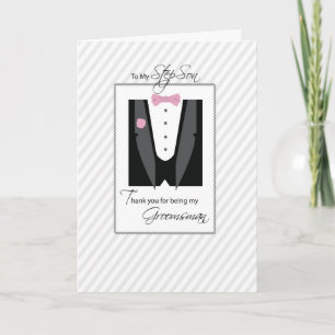 Step Son, Merci Groomsman, Couleur Rose