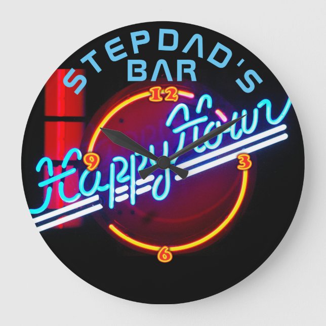 STEPDAD Mancave Bar Den Horloge Neon - Personnalis (Recto)