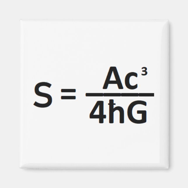 Stephen Hawkin Black Hole Entropy Formule Magnet (Devant)