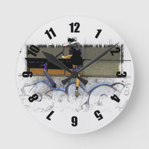 Steppin' It - Stand Scooter Rider Horloge ronde