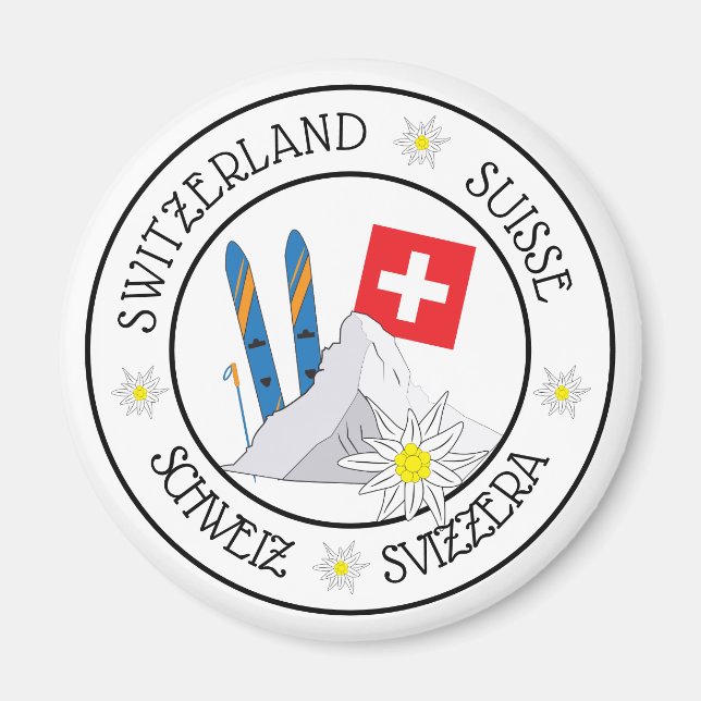 Stéréotypes suisses Aimant Réfrigérateur blanc (Devant)