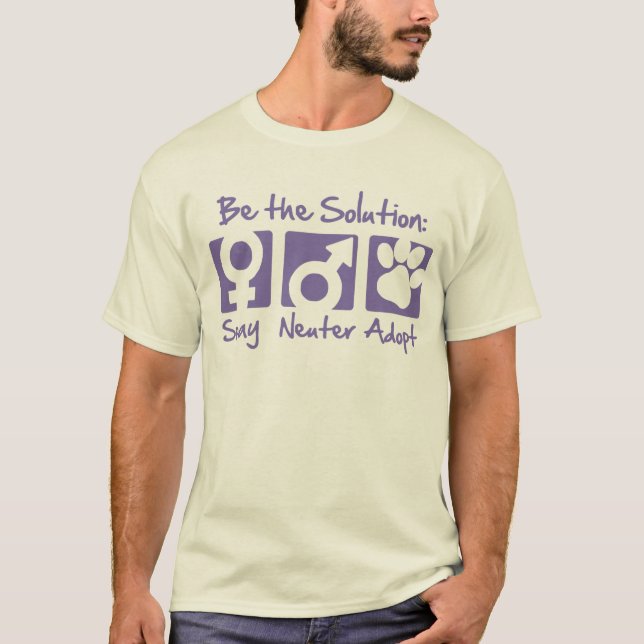 "Stérilisez, changez, adoptez" le T-shirt (Devant)