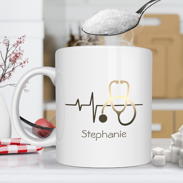 Stéthoscope Coeur pulsé Mug Médicale (Créateur téléchargé)