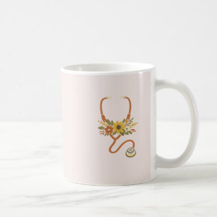 Stéthoscope Floral Élégant Mug Café Aquarelle Infi