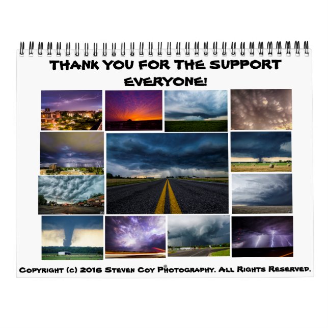 Steven Coy Photographie Calendrier 2017 (Dos)