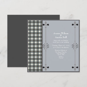 Stewart Blue Dress Tartan Faire-part de mariage