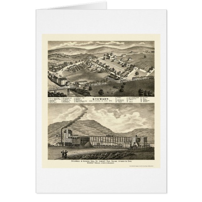 Stewart, carte panoramique de l'OH - 1873 (Devant)