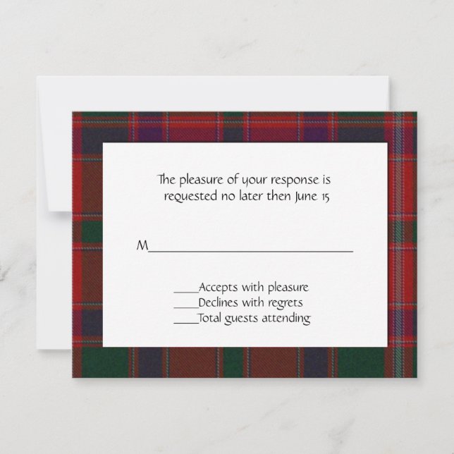 Stewart Plaid Carte RSVP (Devant)