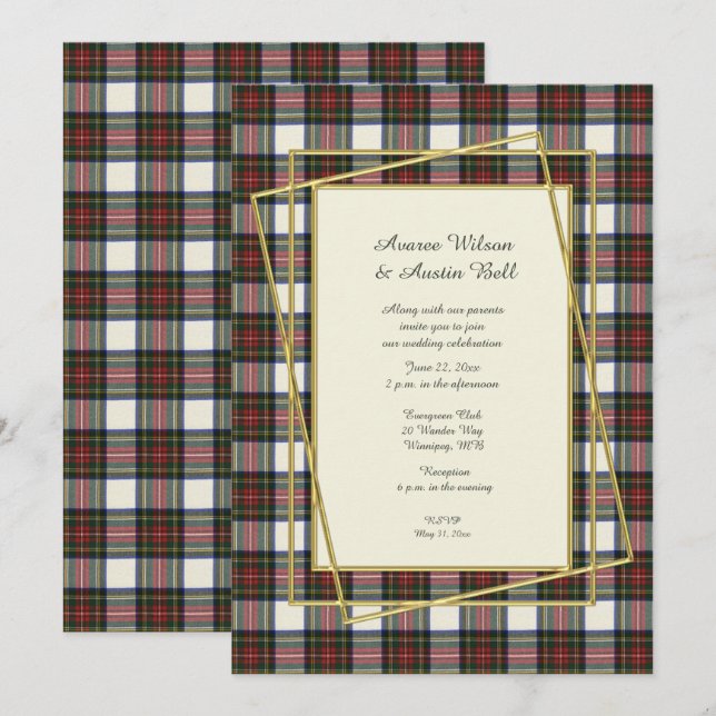 Stewart Robe Moderne avec Gold Frame Invitation (Devant / Derrière)