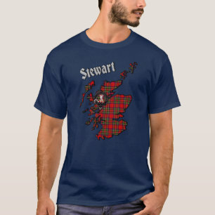 Stewart Tartan Carte et T-shirt insigne