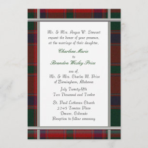 Stewart Tartan Plaid Faire-part de mariage