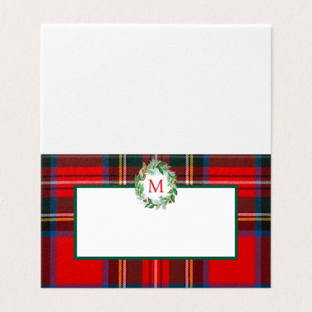 Stewart Xmas Plaid Wreath Monogramme (Outside Unfolded)
