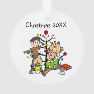 Stick Famille de la figure avec l'ornement acryliq