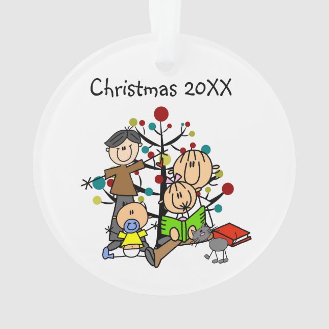 Stick Famille de la figure avec l'ornement acryliq (dos)