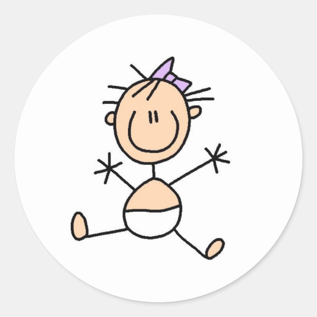 Stick Figure Baby Girl Sticker (Devant)