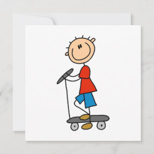 Stick Figure Boy sur Scooter
