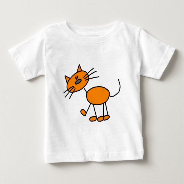 Stick Figure Cat T-shirts and Gifts (Devant)