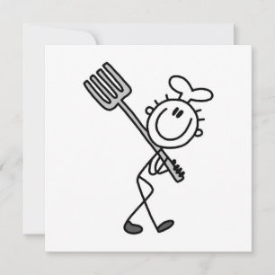 Stick Figure Chef Avec Fourche