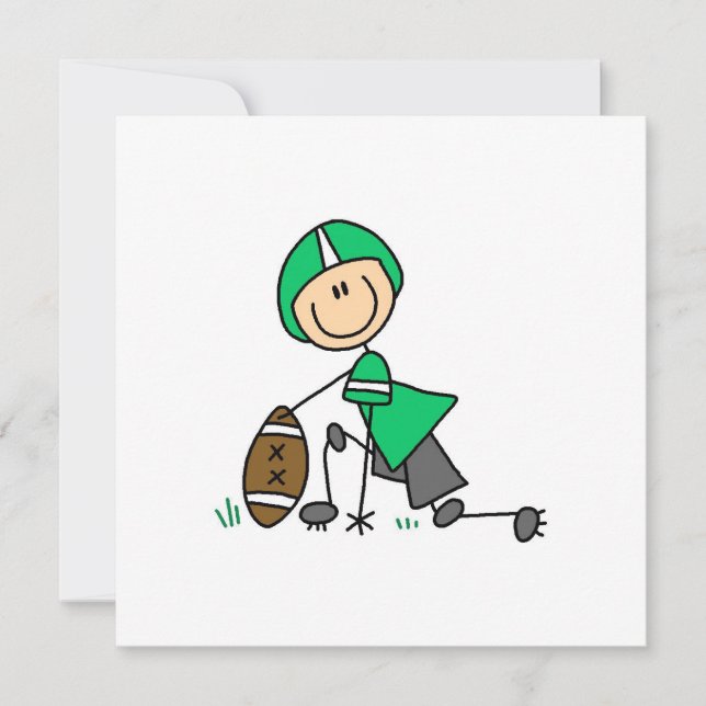 Stick Figure Football Vert (Devant)