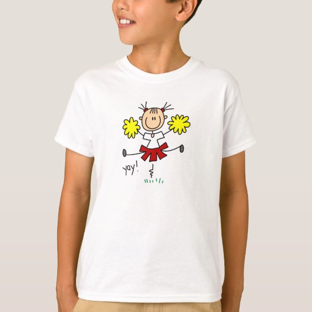 Stick Figure Girl Pom-pom girl Tshirts et cadeaux (Devant)