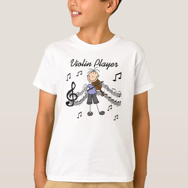Stick Figure Girl Violin Player T-shirts et cadeau (Devant)