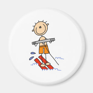 Stick Figure Magnets de ski nautique