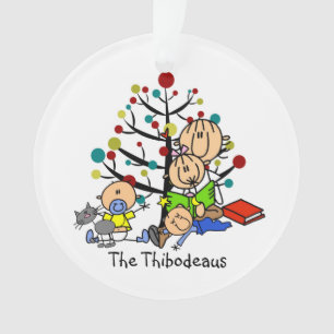 Stick Figure Maman, Enfants, Chat Acrylique Orneme