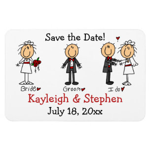 Stick Figure Mariage Premium Flexi Magnet