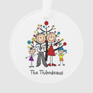 Stick Figure Papa, Maman, Fille, Ornement acryliqu