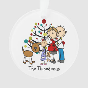 Stick Figure Papa, Maman, Fille, Ornement acryliqu