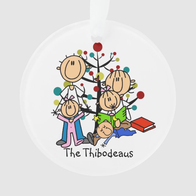 Stick Figure Parents, Enfants Acrylique Ornement (devant)