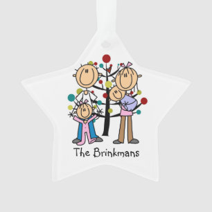 Stick Figure Parents, Fille, Bébé Garçon Ornament
